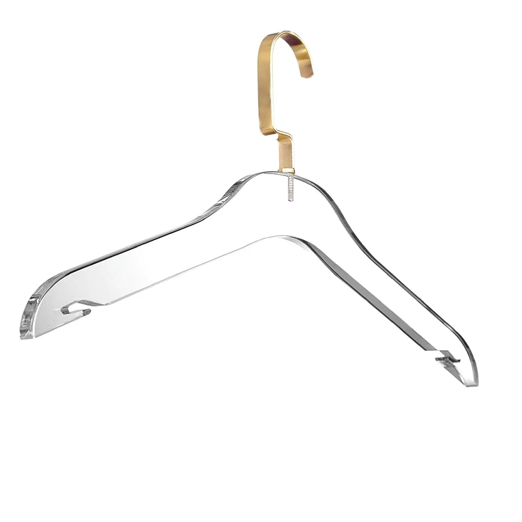 Non Slip Clear Rack Acrylic Coat Hanger Easy to Handle Clear Acrylic Clothes Hanger Sleek Modern Closet Look