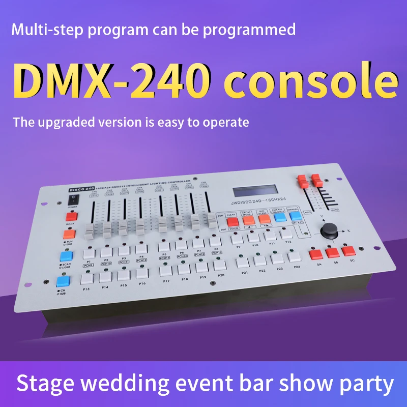 NEW 240 Console Dmx512 Controller Professional Rgb Party Lights Equipment Bar Dimmer Rhythm Control Machine for KTV Stage Show