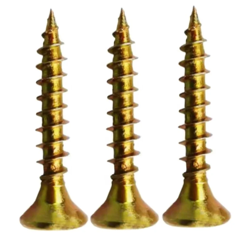 China Manufacture 4x50 Chipboard Screw Yellow Zinc Plated Boxes Pack