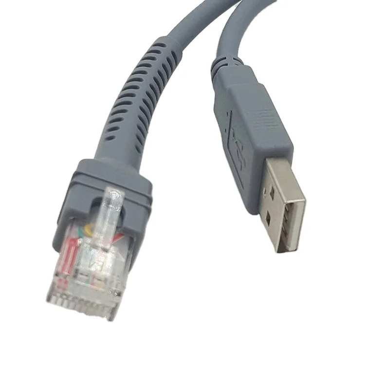 Кабель сканера USB кабель к RJ45 спиральная спираль для символа LS2208 LS4278 LS7808 M2007 M2004 M2005 CBA-U01-S07ZAR сканер штрих-кода