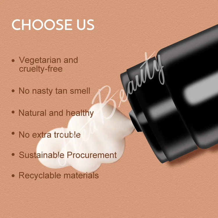 Natural Face and Body Bronzer Tanning Cream Sunless Tanning Lotion/OEM Gradual Solarium Tanning Cream