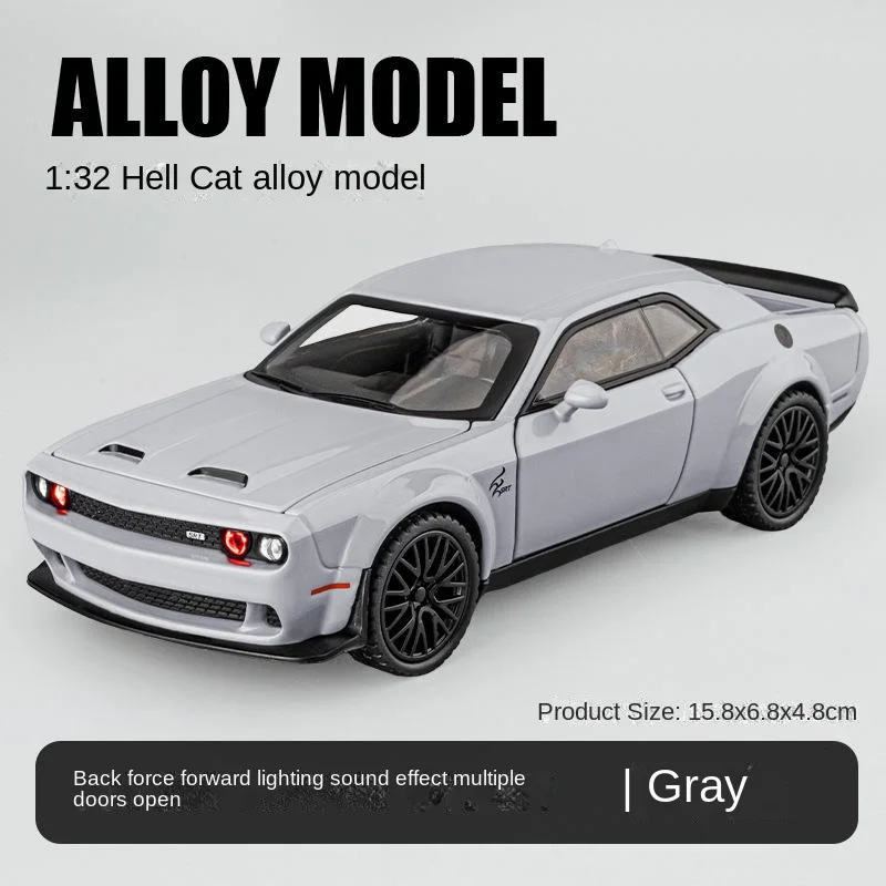 Dodge Challenger Charger SRT diecast 1:32 metal car shock absorber simulation sound and light pullback door open alloy car model