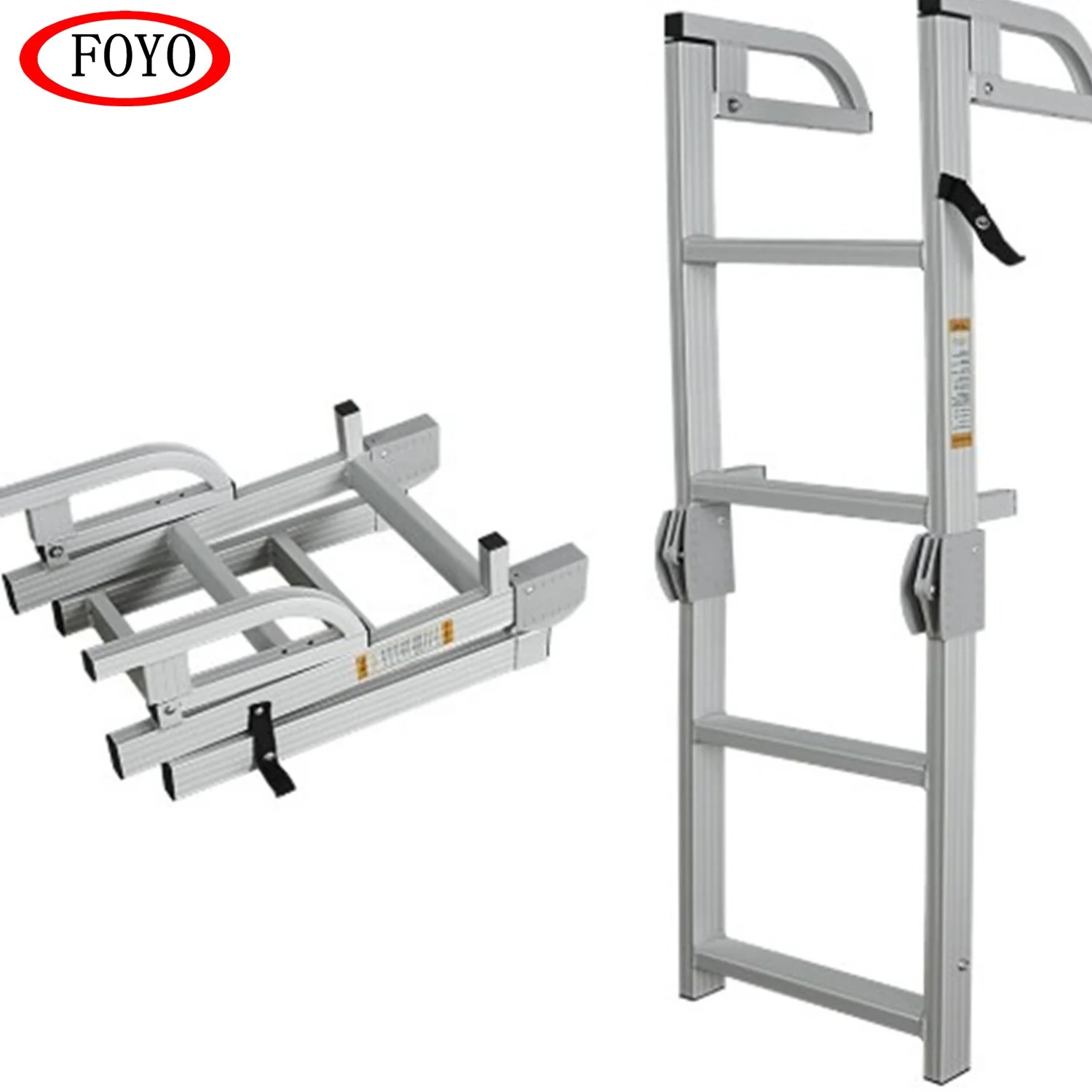Foyo Ladders Heavy duty folding aluminum pontoon boarding ladders for Marine