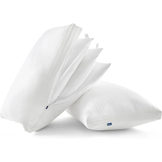 Adjustable Layer Bed Pillows for Sleeping Queen Size Pillows Set of 2 with 100% Cotton Cooling Cover