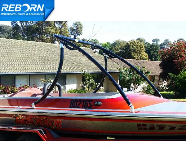 Reborn Elevate Boat Wakeboard Tower Glossy Black Aluminum Tower