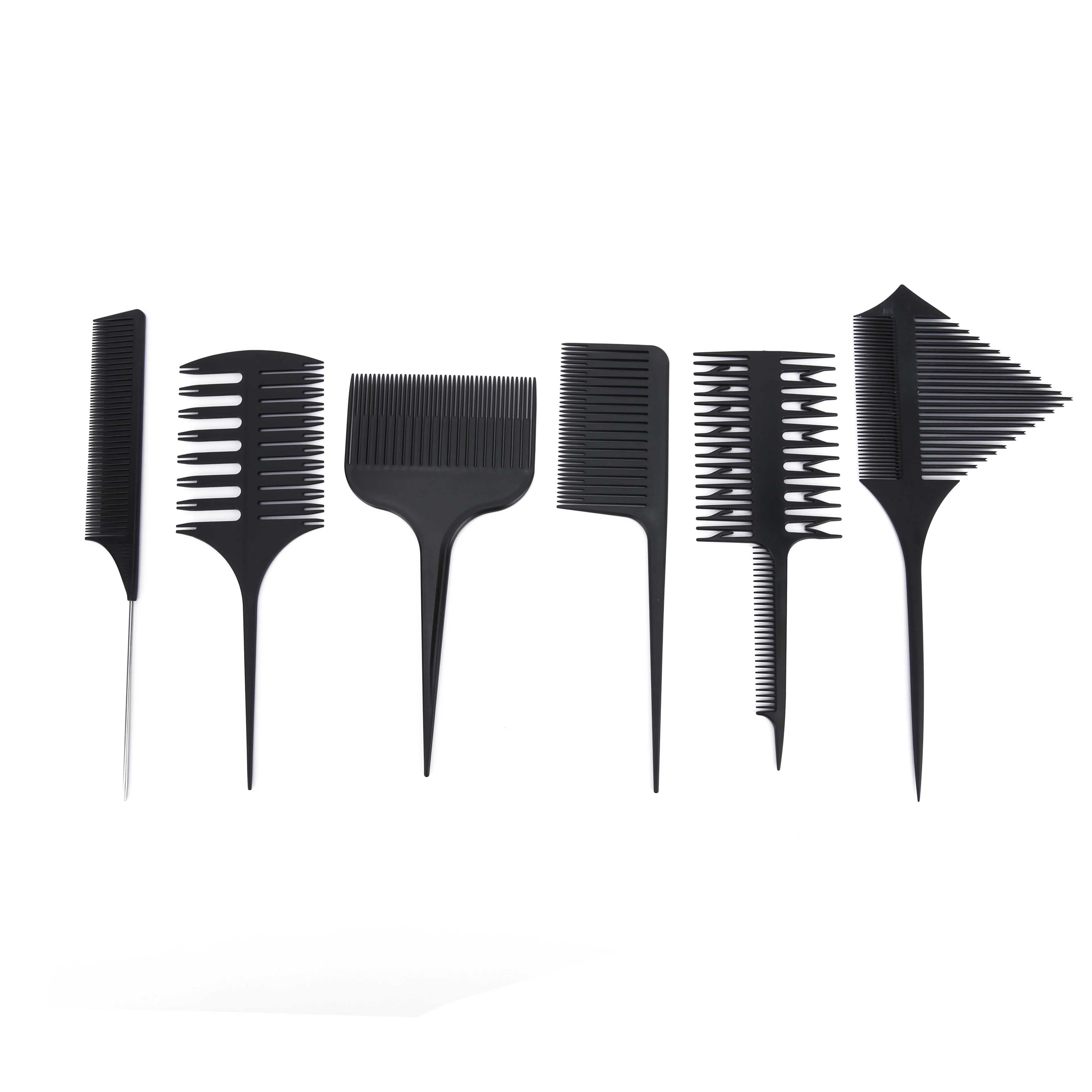 6 Pieces Hair Combs Set, 3-Way Hair Highlighting Sectioning Comb, Weaving Highlighting Foiling Hair Comb