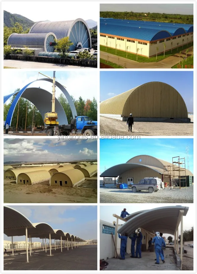 Customized No Beam without Steel Structure Machine arched roof construction structure