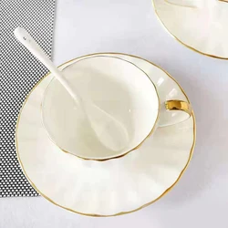 Белая керамическая кофейная чашка и блюдце, оптовая продажа, фарфоровая чашка и блюдце
