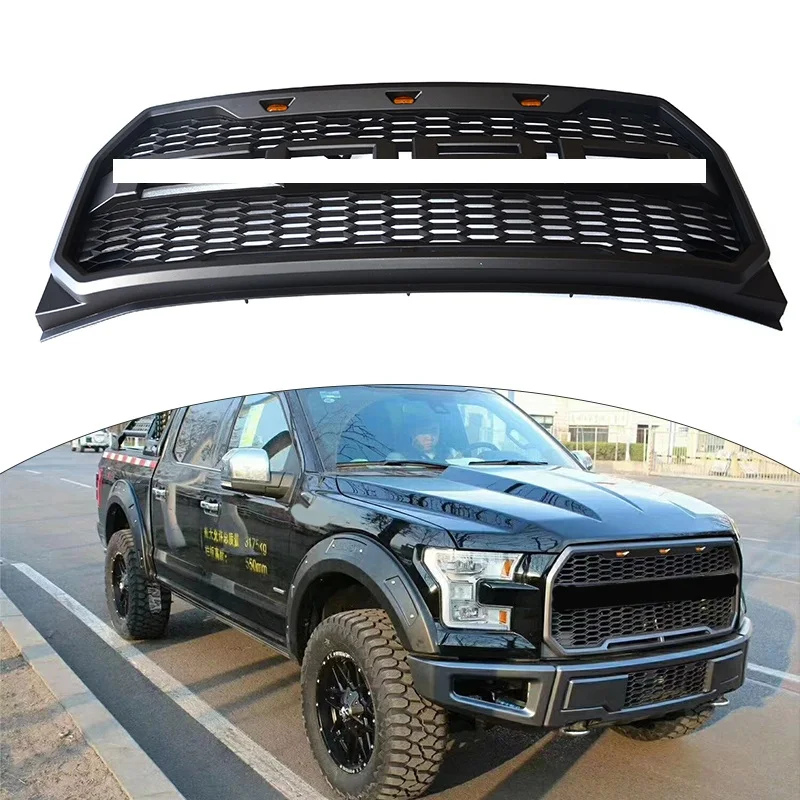 4x4 Plastic Front Grille with LED Light for F150 2015-2017