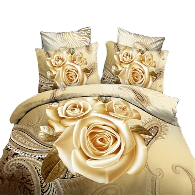 A wide variety of design Cheap polyester material 3D printed bed sheet 4pcs sets use for home