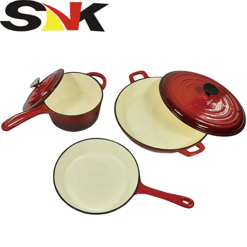 Enameled Signature Cast Iron Casserole Seafood and Mussel Pot High Quality with Lid and Dual Handles