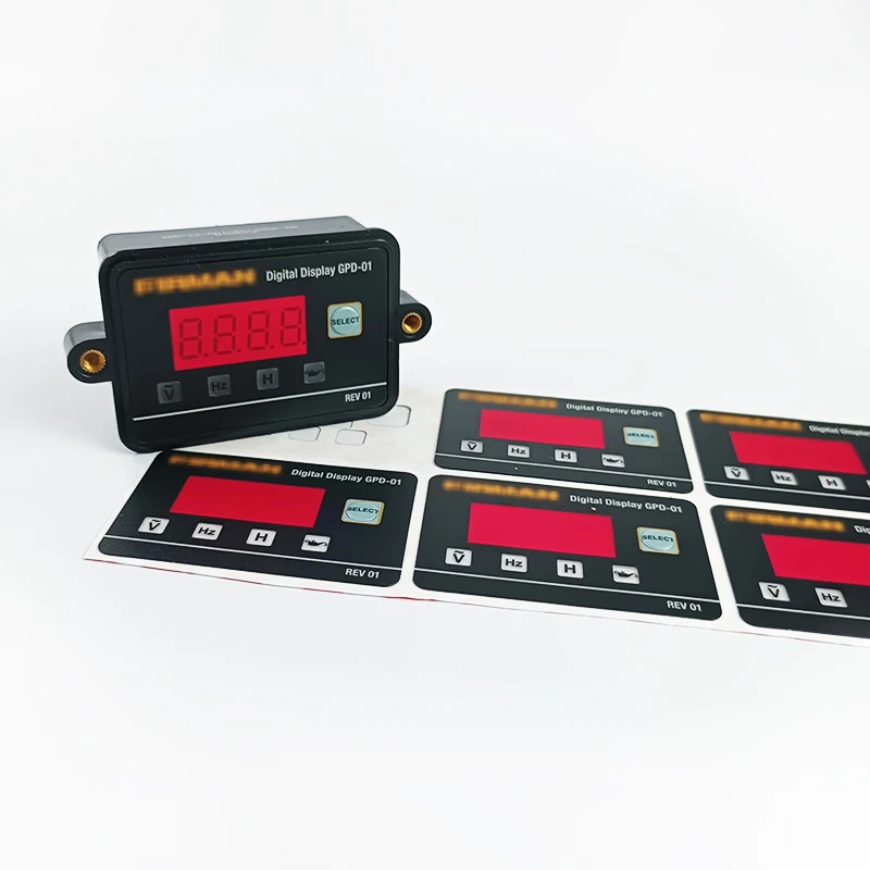 Custom Electronic instrument controller Panel Stickers Printed Industry Polycarbonate Overlay with Raised Button Keypad Label