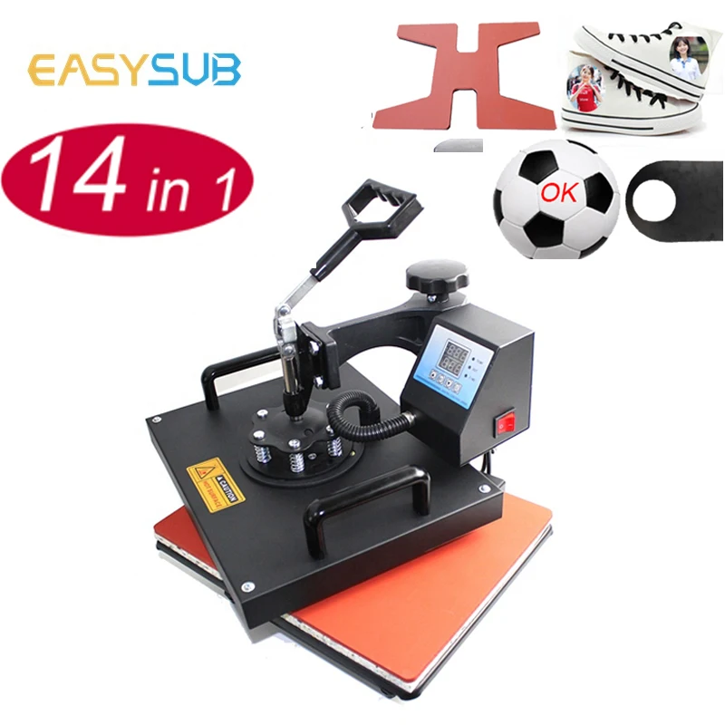 30*38 см комбинированная 14 в 1 машина для печати обуви футболок Термотрансферная кружек шляп бутылок ручек футбола