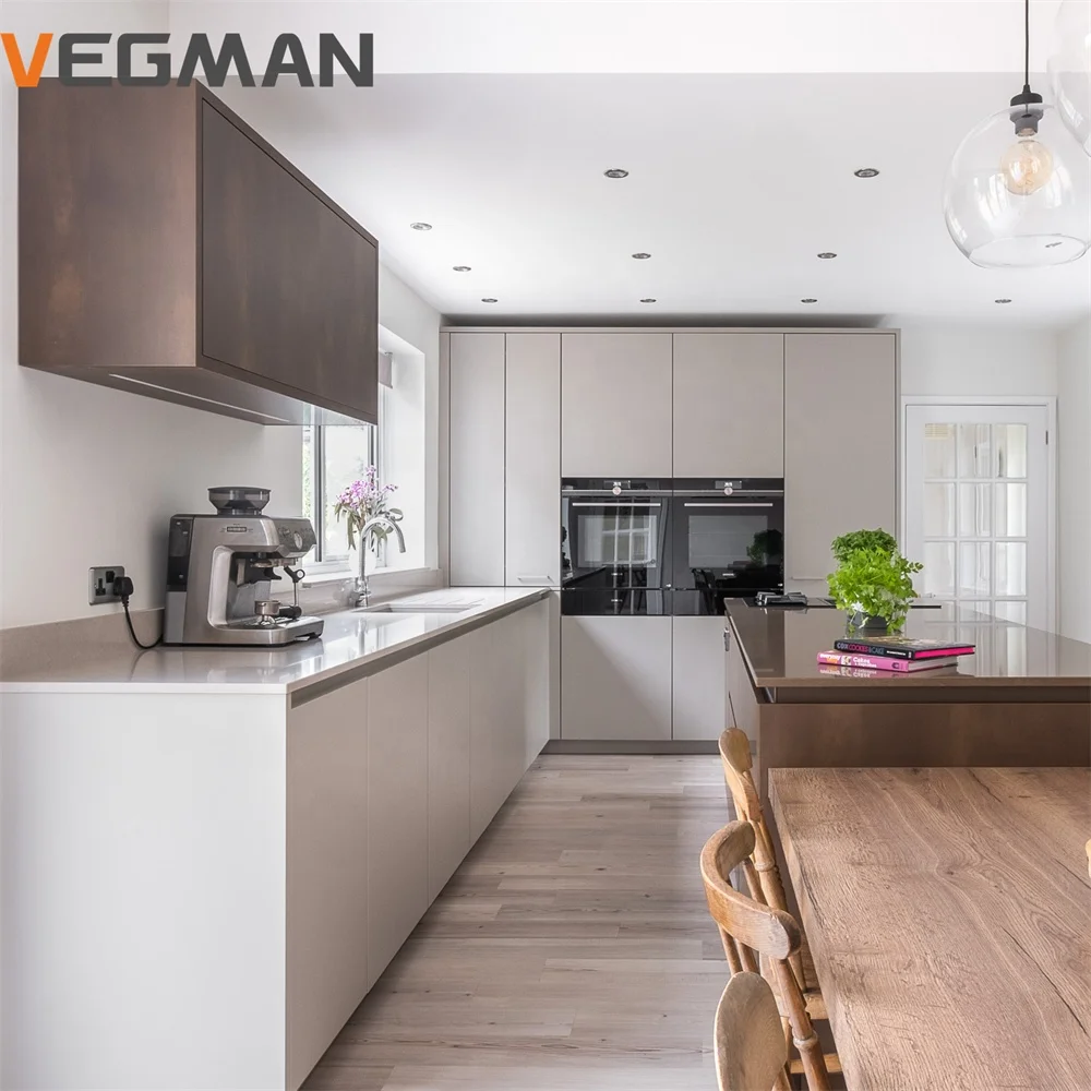 Кухонного шкафа без рук роскошный умный кухонный шкаф кладовая Органайзер полный комплект кухонной мебели