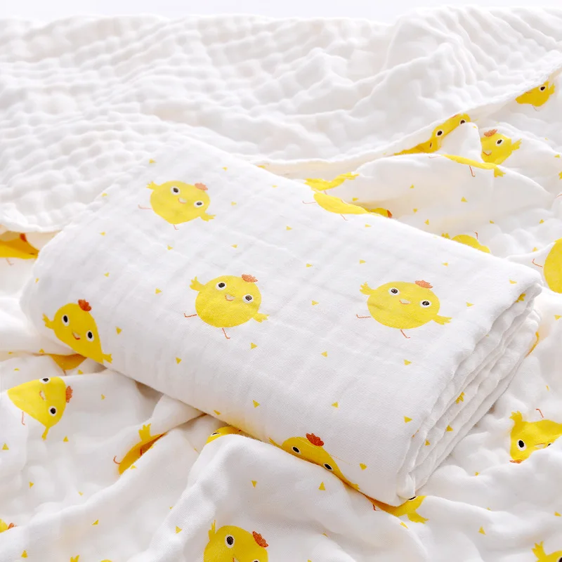 
Home Comfortable And Soft 100%Pure Cotton Printing Organic Cotton Muslin Blankets Muslin Baby Blanket 