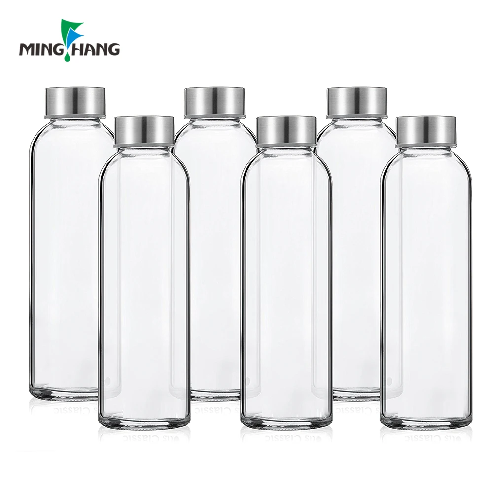 18oz LeakProof Protective Neoprene Sleeve Drinking Water Glass Juice Bottle With Stainless Steel Lids