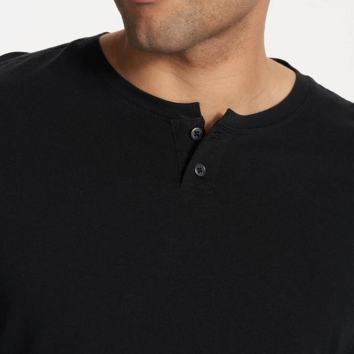 CH-2468  Men Long Sleeve Henley T Shirt Soft Athletic Fit Button Placket Tee