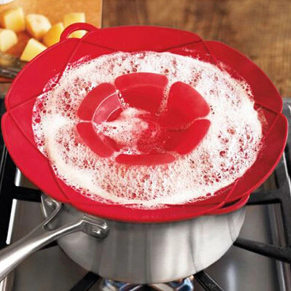 
OEM Factory Multi-Function Kitchen Tool Silicone Spill Stopper Pot Cover Lid Boil Over Safeguard 