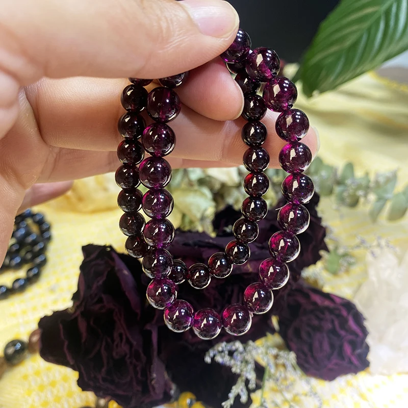 wholesale crystal beads Gemstone bracelet purple Garnet Type crystal bracelet crystal crafts For gift