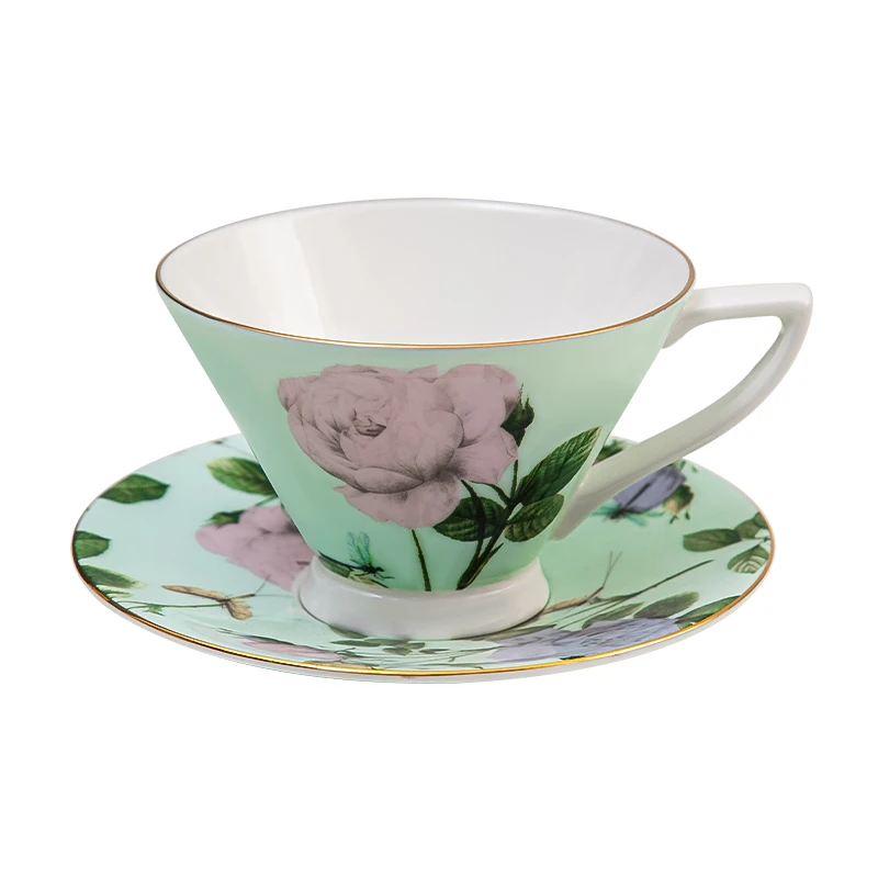Rosie Lee Botanic Fine Bone China Large Capacity Afternoon Tea Cup And Saucer