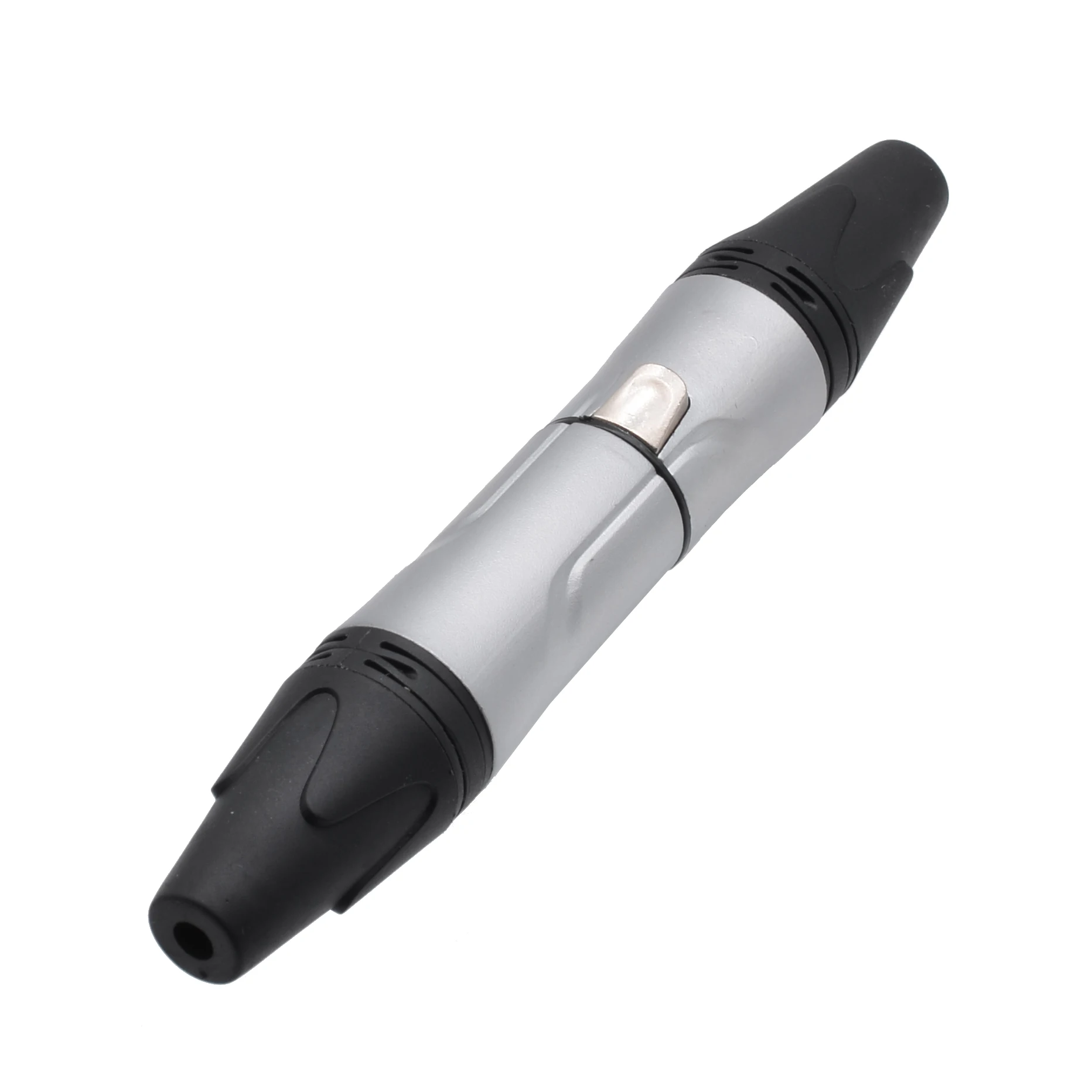 new button design  3-Pin XLR silver Mic Microphone Audio adapter Connector Male Plug + Female Socket