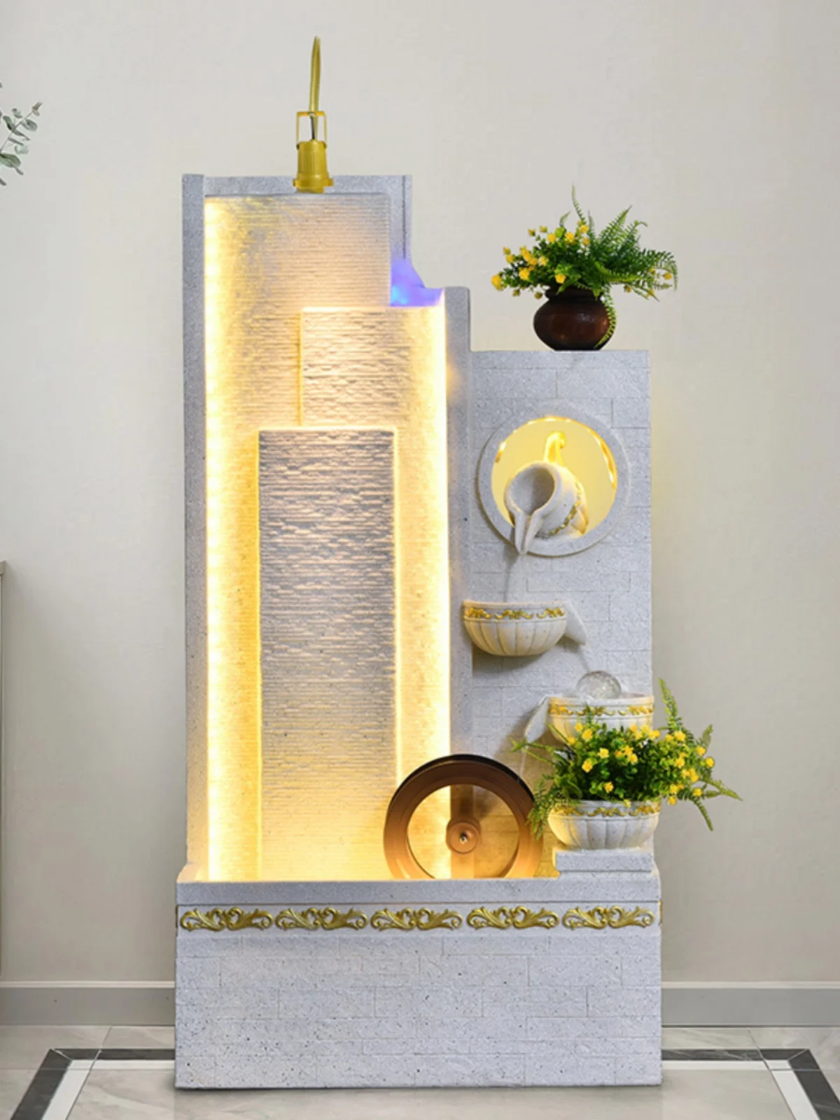 Home Decor Luxury Fiberglass European Style Humidifier Decorative Ornaments Fish Tanks Water Features Smoking Fountain Sculpture