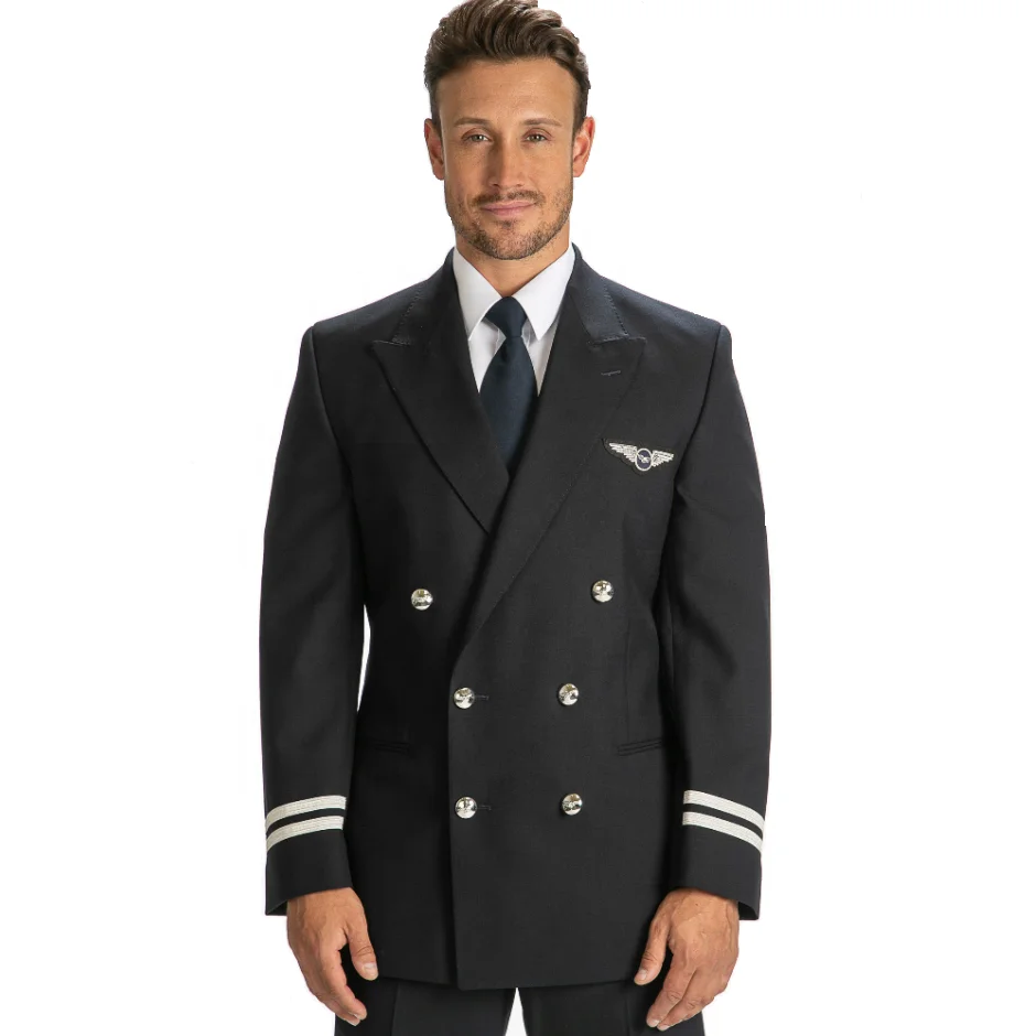 2021 classical design custom double breasted man black flight suit uniform pilot jacket