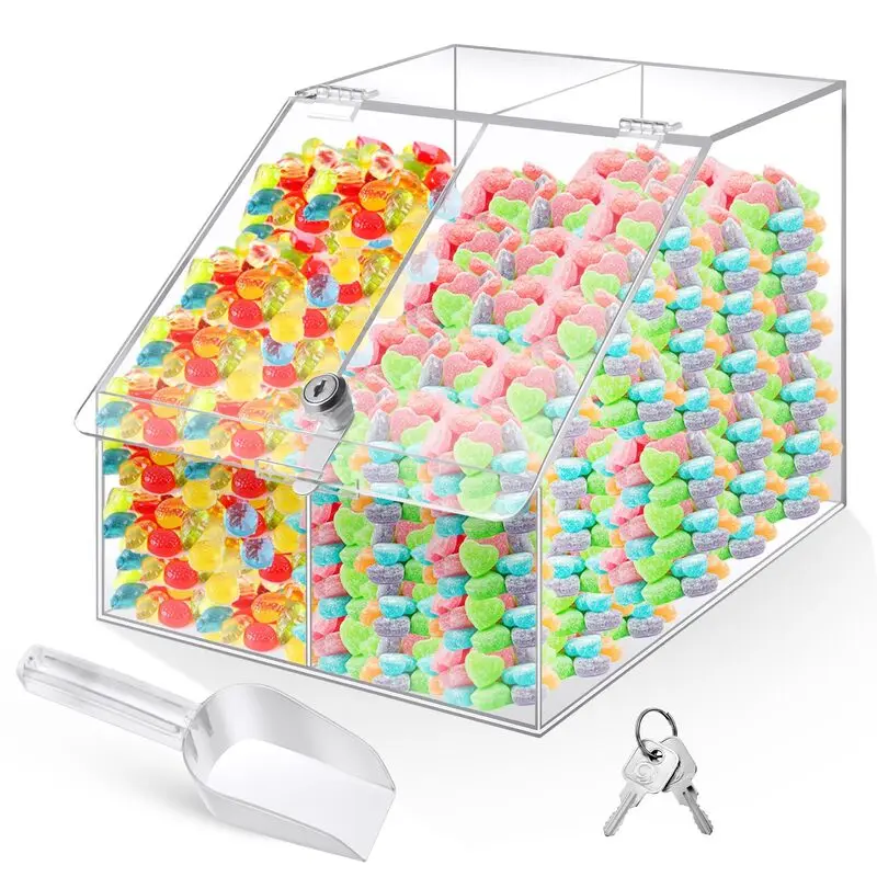 Manufacturer Supply Custom Clear Acrylic Candy Dispenser For Store Food Storage Container