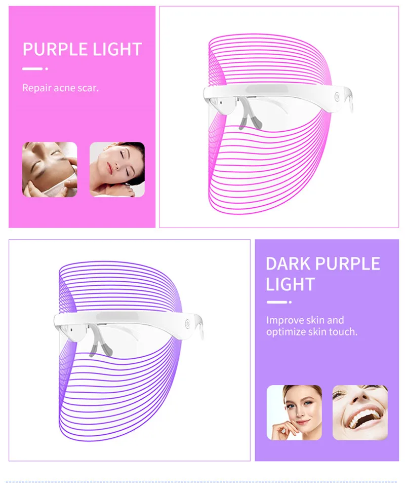 7 Colors Led Facial Mask Beauty Skin Rejuvenation Anti-Anging Anti-Wrinkle led Light Mask Wrinkle Acne Removal