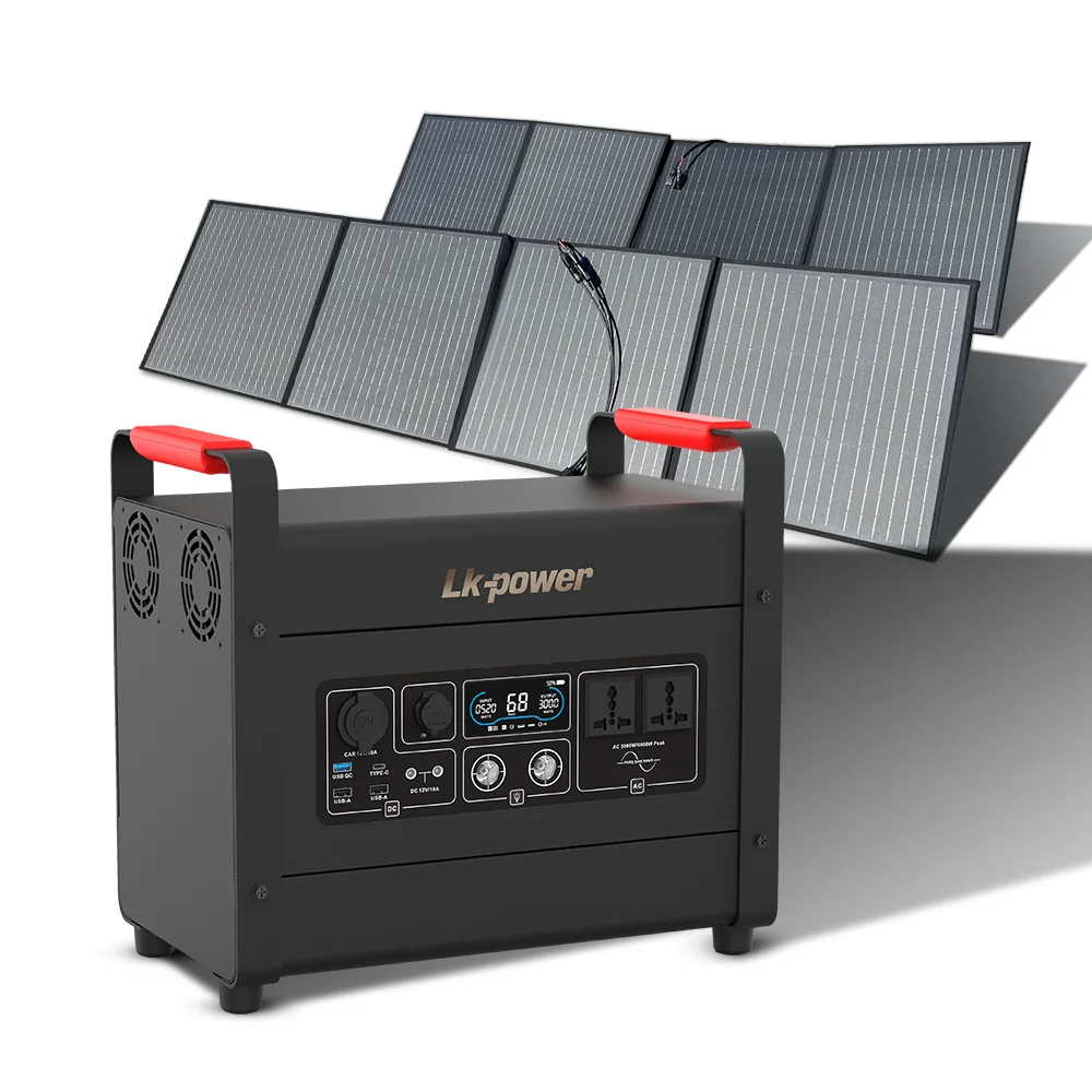 Outdoor Mobile Super Silent Multi-Function Solar Portable Generator With Invertor 3000W