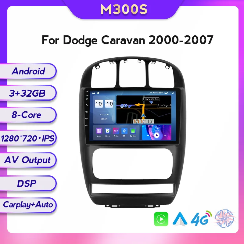 MEKEDE Новинка! 8-ядерный Carplay ПК с системой андроида и gps-навигацией 11 DSP для Dodge Caravan 2000-2007 автомобиль радио стерео WIFI 4 аппарат не привязан к оператору сотовой связи