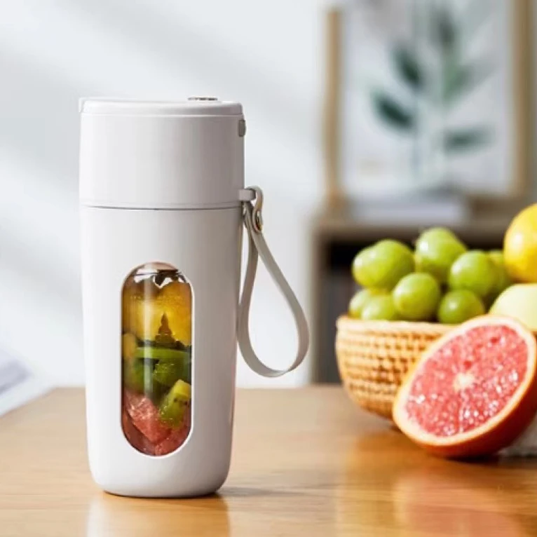 Соковыжималка для фруктов популярная USB-блендер мини-электрическая портативная перезаряжаемая дорожная высокое качество 400 мл 10 лезвий розового цвета