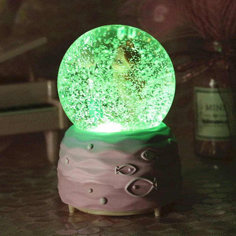 Wholesale high quality marine mermaid crystal ball music box for girls gift