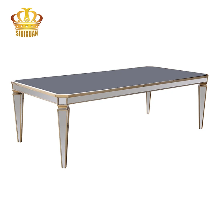 Высококачественный Прямоугольный Обеденный стол из нержавеющей стали, обеденный стол, мебель для отеля