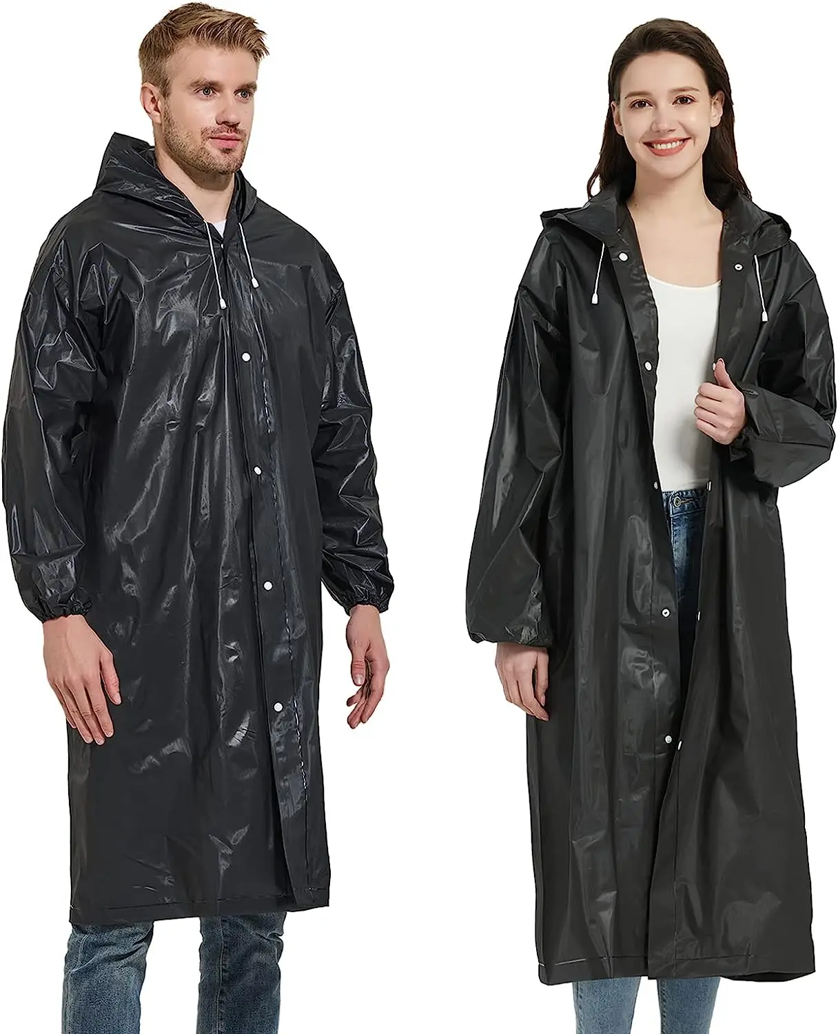 Rain Coat Reusable Rain Ponchos for Adults Men clear Lightweight rain coats for women with Hood and Drawstring