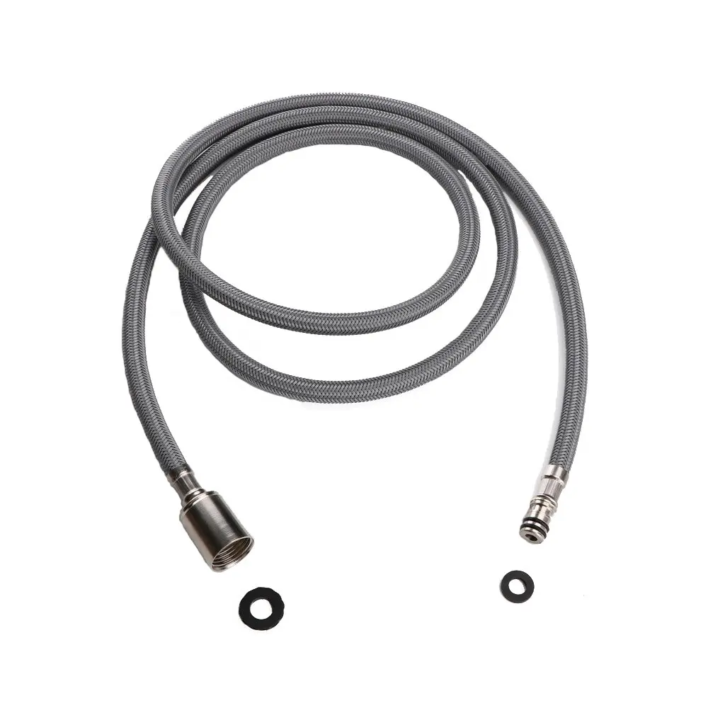 Pull Out Down Faucet Tap Connector Replacement Part Grey Nylon Braided Flexible Hose
