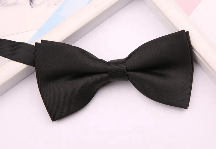 Perfect fashion luxury solid adjustable bow tie straps mens plain black red navy bow ties