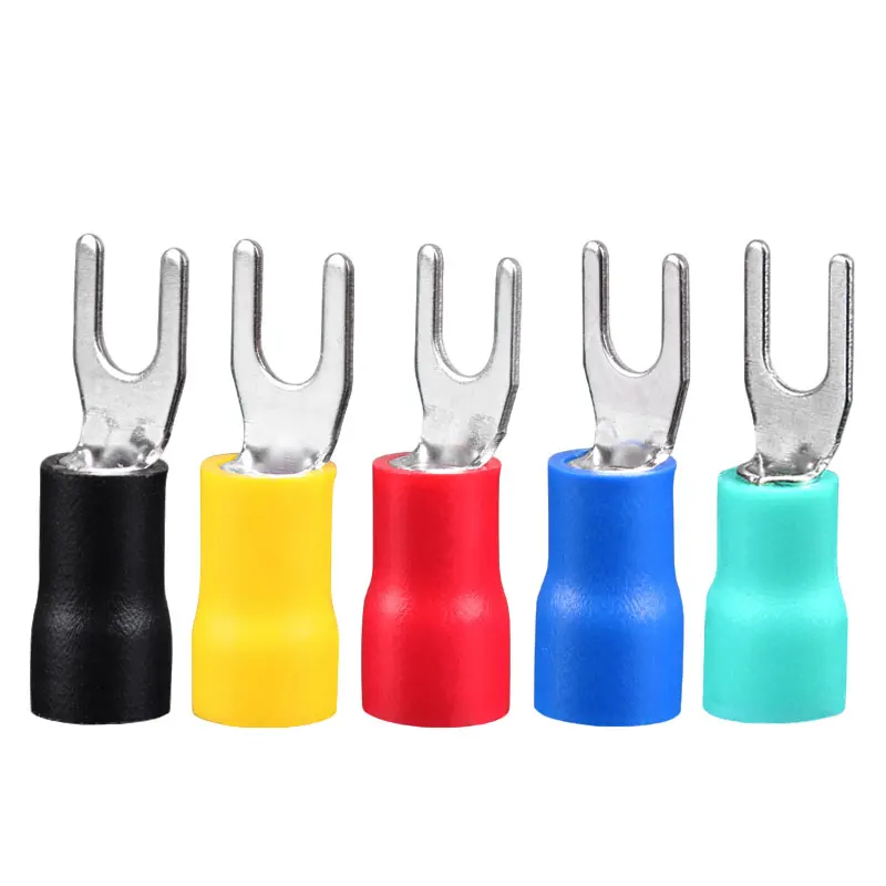 
U Type SV 2-3.5L, 16-14 lug Vinyl Copper Wire Crimp Terminals Spade Cold Pressed Fork Insulated Terminals 