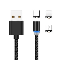Mobile Phone Cables Wholesale 3 in 1 USB 360 degree Rotating 1m 2m 3m Magnetic Charging Cable