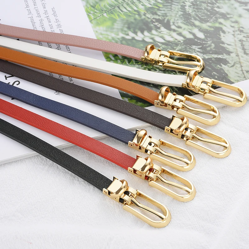 Wholesale Lady Dress Waist Belt Gold Pin Buckle  Pu Leather Belt