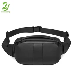 2023 Black pu leather waist bag for men with waterproof zips belt bag for men waist waist bag men