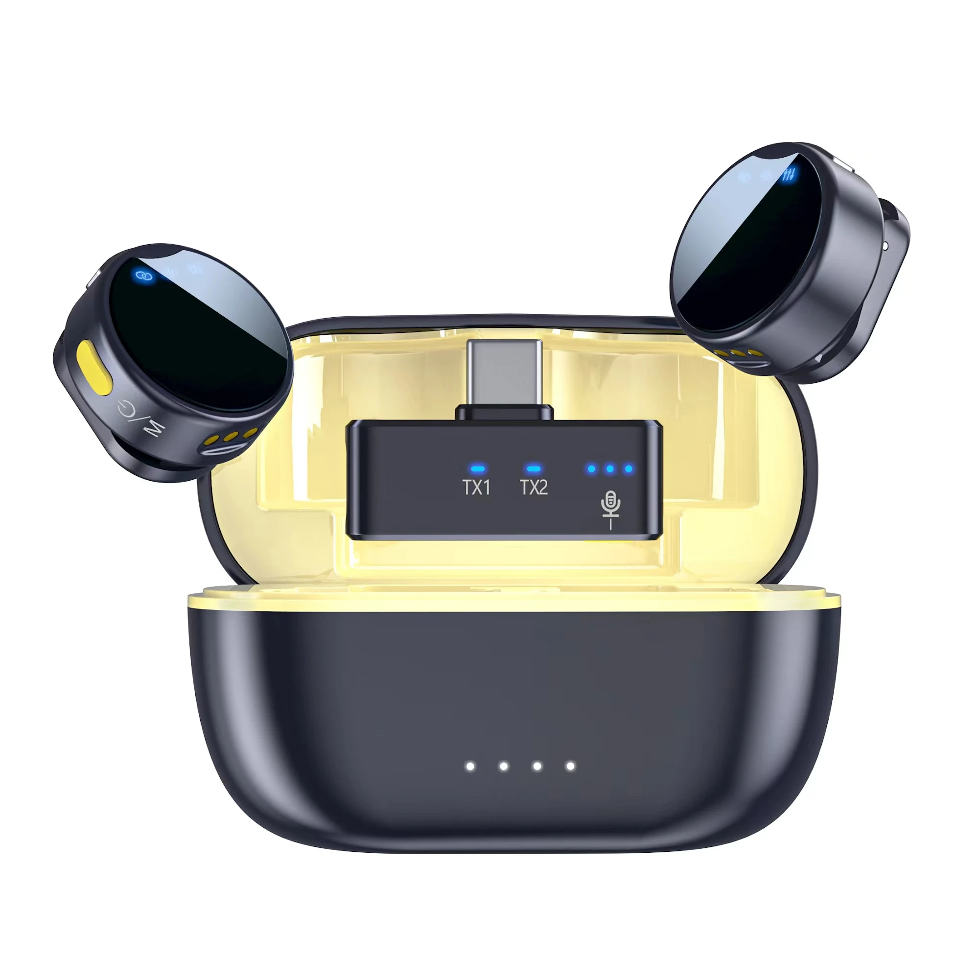 Portable Mini Lavalier Wireless Microphone Collar Clip Metal Remote Transmission Noise Reduction Charging for Smartphones