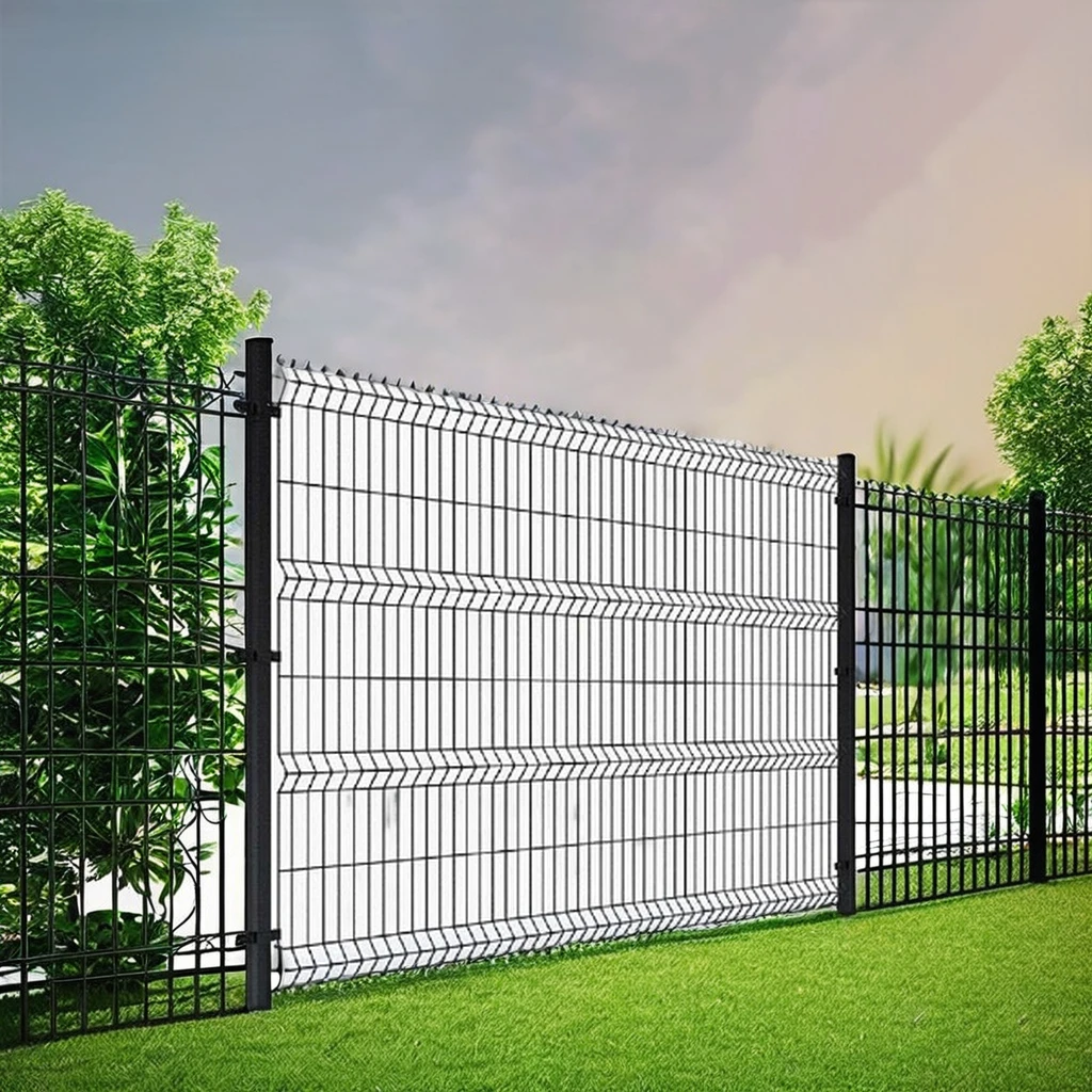Outdoor Garden 3D Security High Wire Mesh Fence Galvanized Welded Anti-Climb Peach PVC Wood Coated Low Chain Link Fence Panels