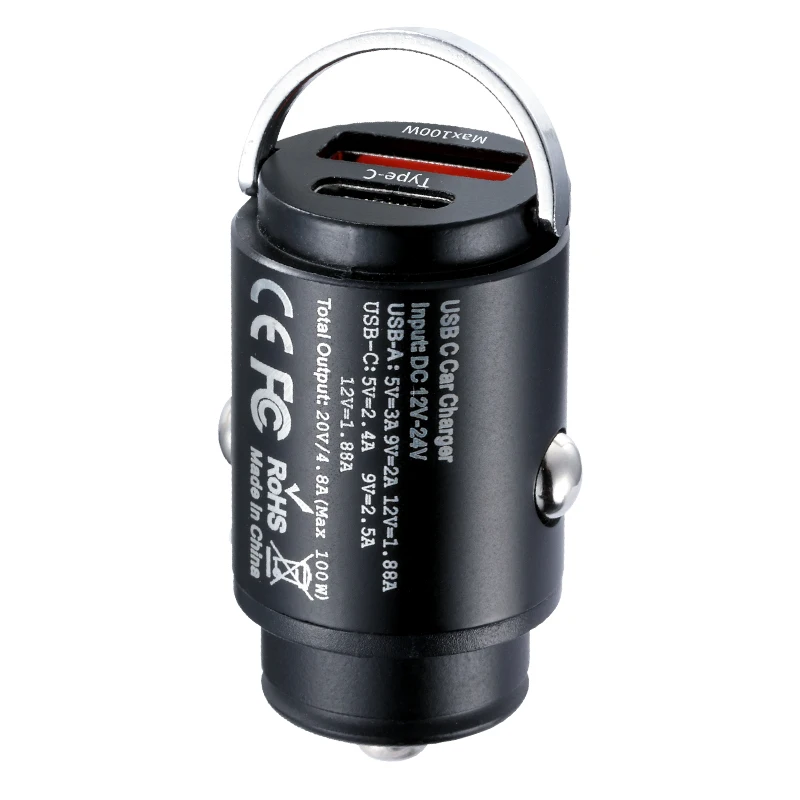 New Arrival 100W USB C Car Charger Dual Ports Super Fast Charging Type C 80% speed increase Car/Universal Fast Charge