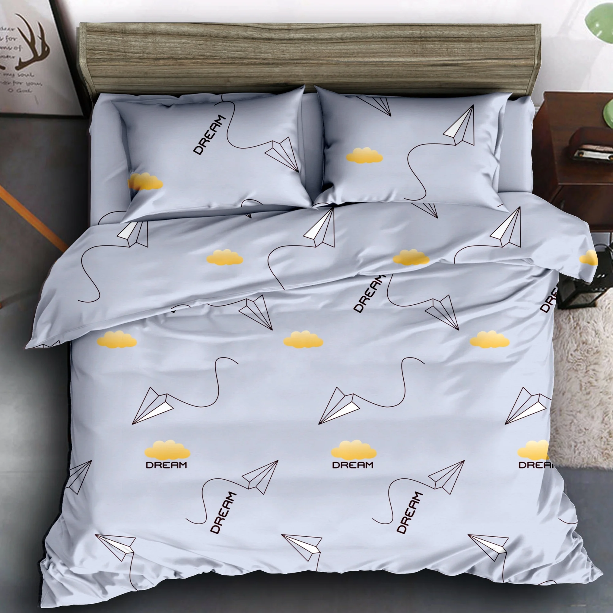 Super Supplier Pigment Printing Beautiful Flower Wholesale China Polyester 70GSM Printed Fabrics