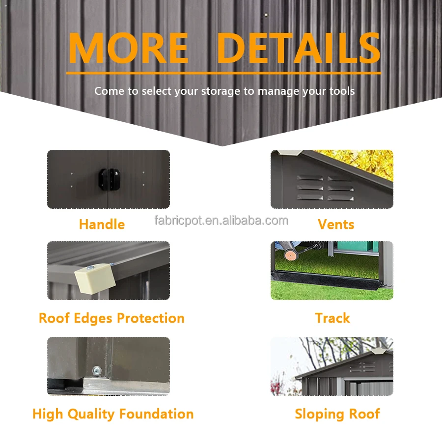 Prefabricated Steel Garden Storage Shed Outdoor Metal Shed Flatpack Large Warehouse Garage House