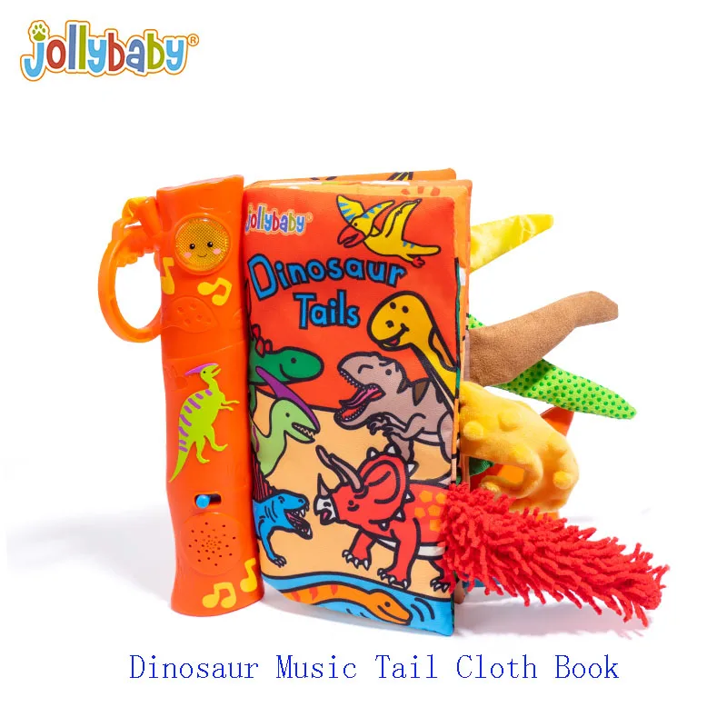 Jollybaby Touch And Feel Animal Tails English Learning Children Musical Sound Cloth Book Baby Educational Toys