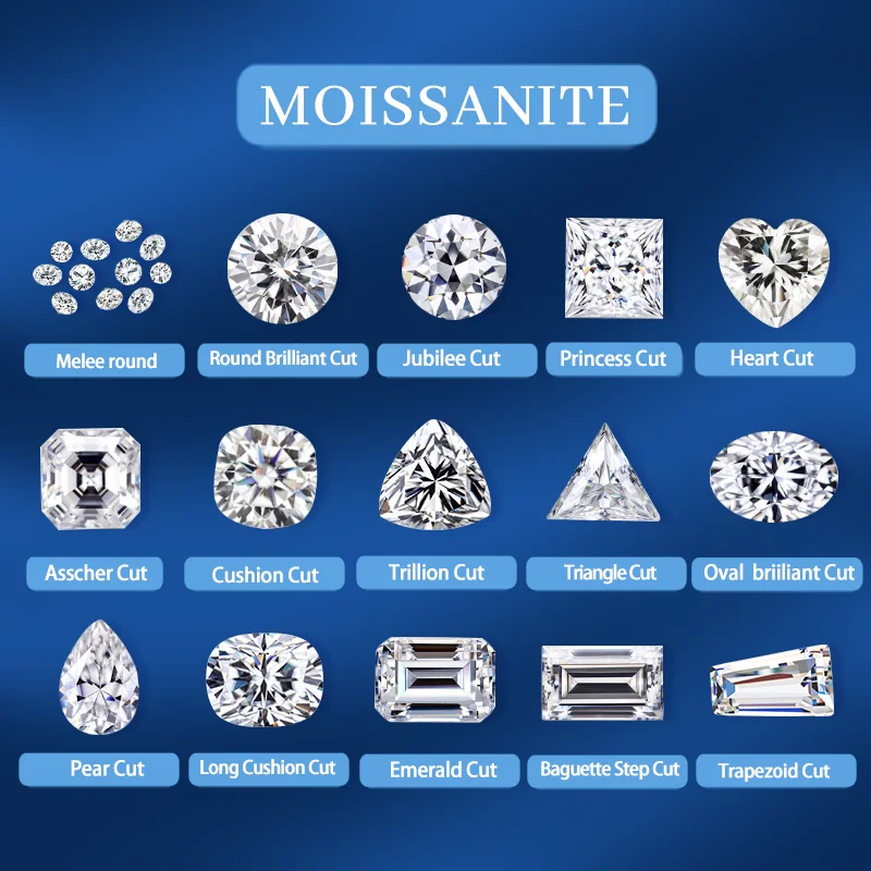 Starsgem moissanite diamond D color 8*10mm Emerald cut pass diamond tester hip hop vvs moissanite color diamond for ring