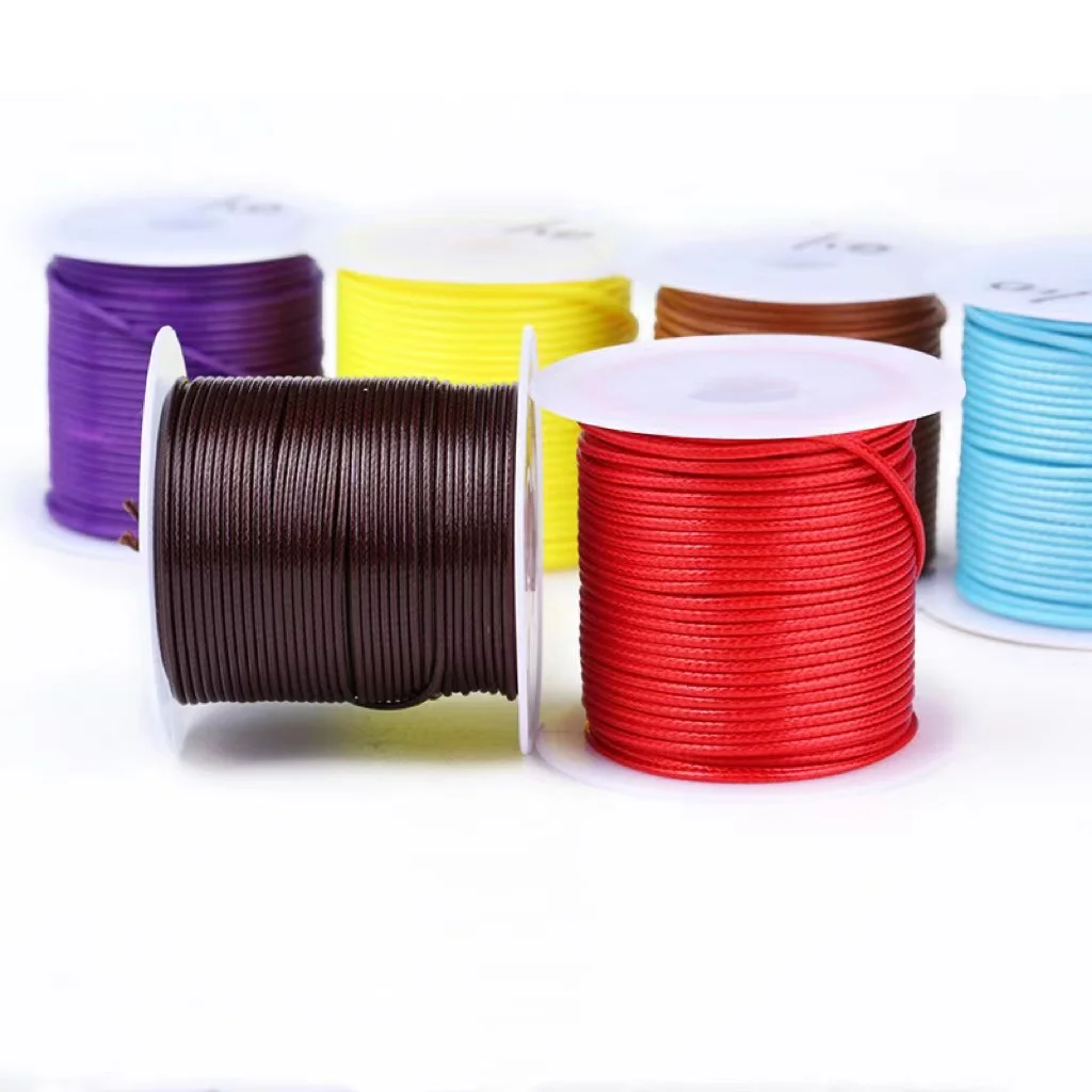 Custom Round Polyester 2mm 3mm 4mm Waxed Rope Korean Wax Rope Color Waxed Cords Rope