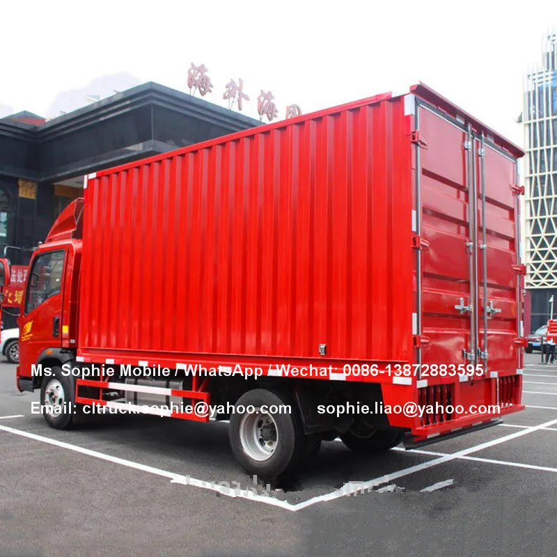 Japan brand ISUZ-U 4x2 steel Container  van box cargo truck for Africa
